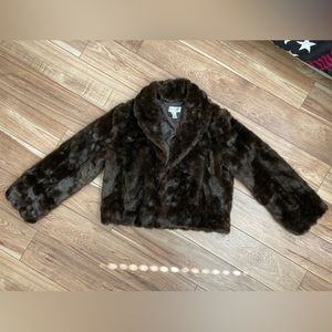 Vintage Newport News Brown Faux Fur Jacket